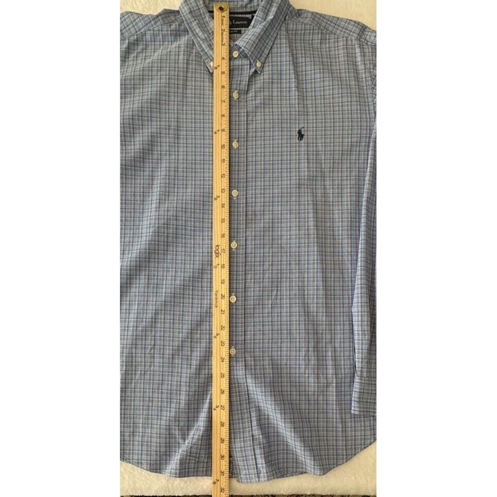 Ralph Lauren Shirt Men XXL BLUE Plaid Cotton Button Down EUC Classic ~ Fast Ship - Picture 6 of 8